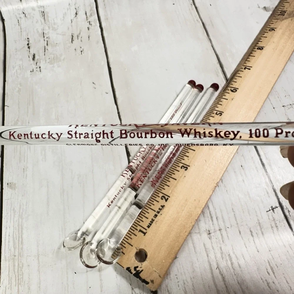 Kentucky Tavern Glass Swizzle Sticks Bourbon 1950's Bar Ware Advertising Set‎ 4